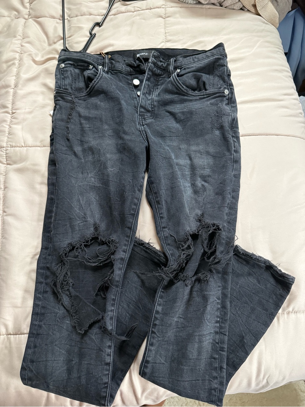 PURPLE BRAND Ripped Black Men’s Jeans - Unbranded